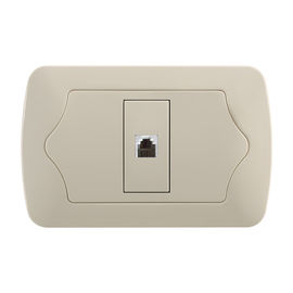 TEL Network Wall Socket Fireproof ABS , Silver Point Contact Telephone Wall Socket